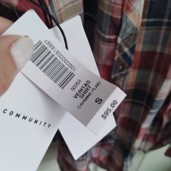 Artizia Community Veritas Carmine Plaid button Shirt top, Small, New - Picture 9 of 10